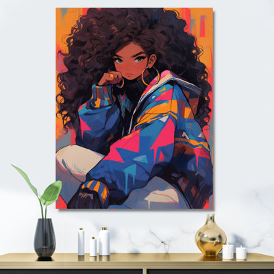 " Pink Blue Animate Hiphop Woman "