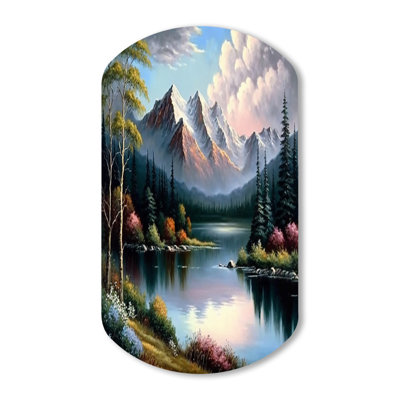Guilhermina - Landscape Mountains Cylinder Shape Assymterical Metal Wall Art