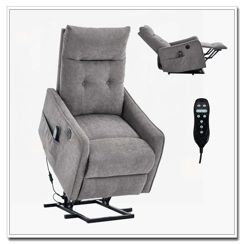Fauteuil inclinable Power Lift avec massage et chaleur pour personnes âgées, mécanisme de mouvement robuste et une clé USB pour la recharge