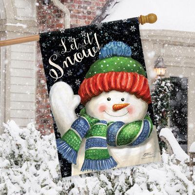 Drapeau Snow House Snowman