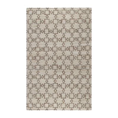 Dunn Geometric Handmade Flatweave Jute/Sisal Brown Area Rug