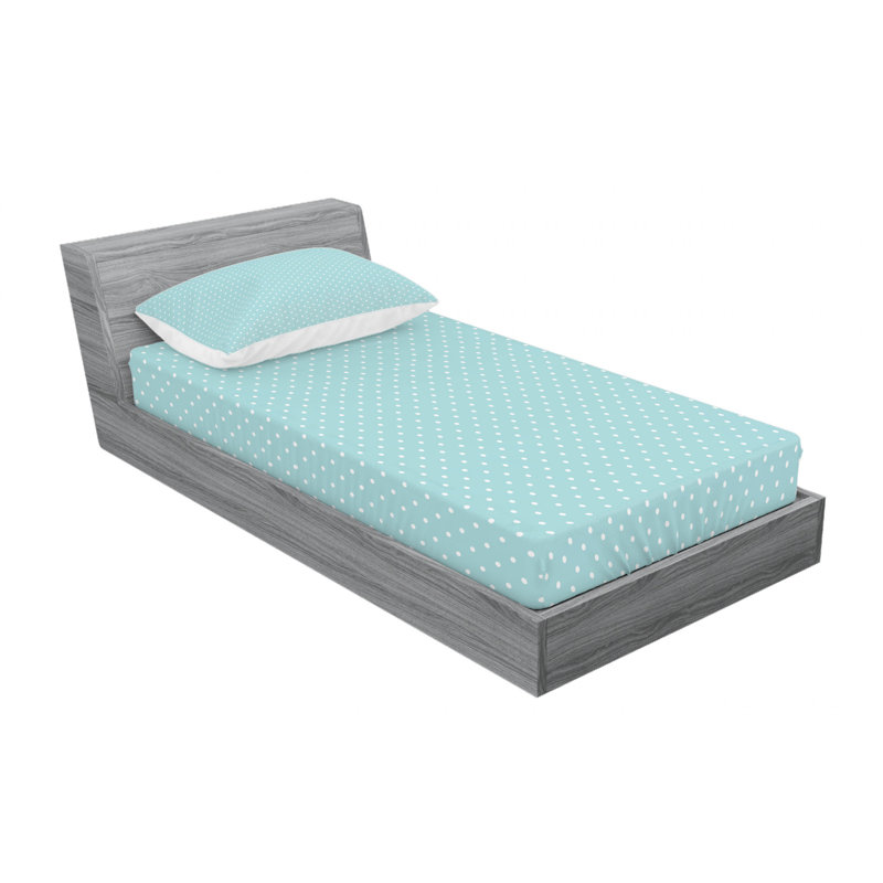 Microfiber Polka Dots Sheet Set, Twin XL Sheet Set with Fitted Sheet