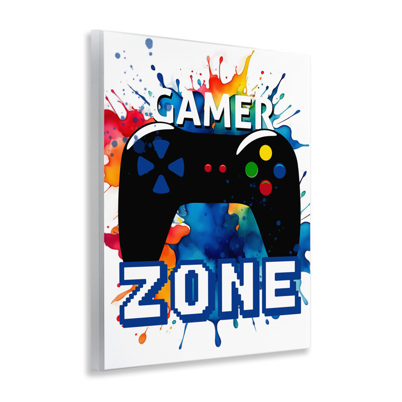 Plaque murale Vivid Modern Gamer Zone, design par Kim Allen