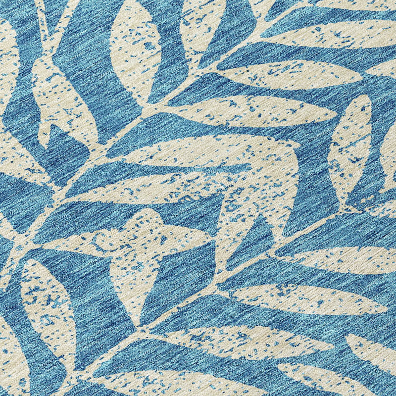 Lamanna Washable Floral Indoor / Outdoor Rug, Round 8'