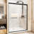 72" High 54" Wide Double Sliding Shower Door Featuring Clear Tempered Glass With Shatter Film, Matte Black Aluminum Frame, Waterproof Design, Reversible Installation, Enhanced For Modern Bathroom W X-123115361