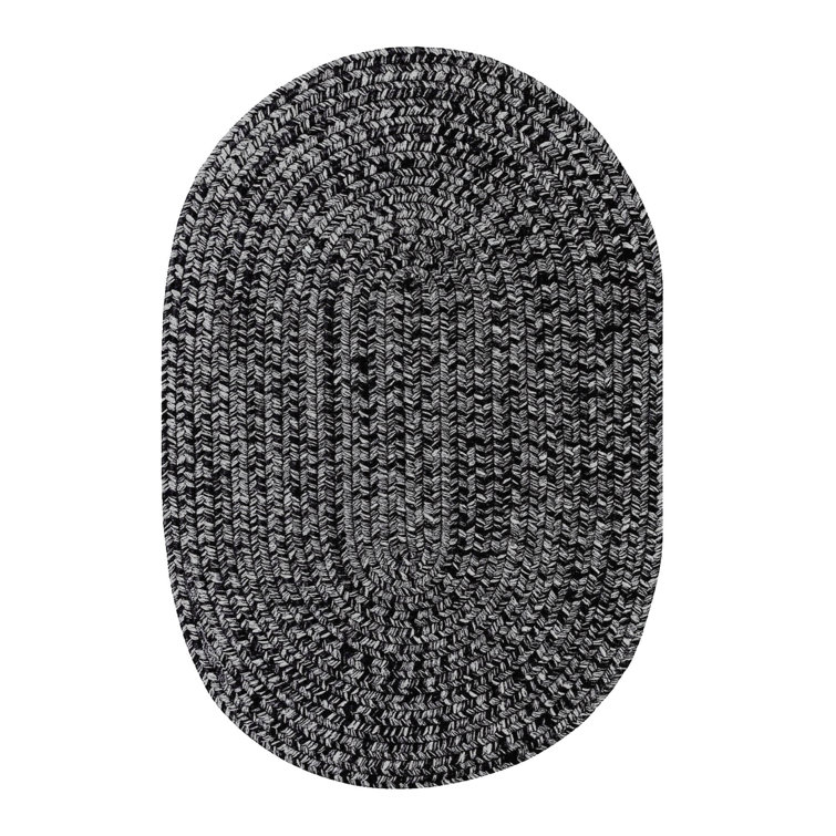  Braided Rug / Washable Indoor/Outdoor Black Rug