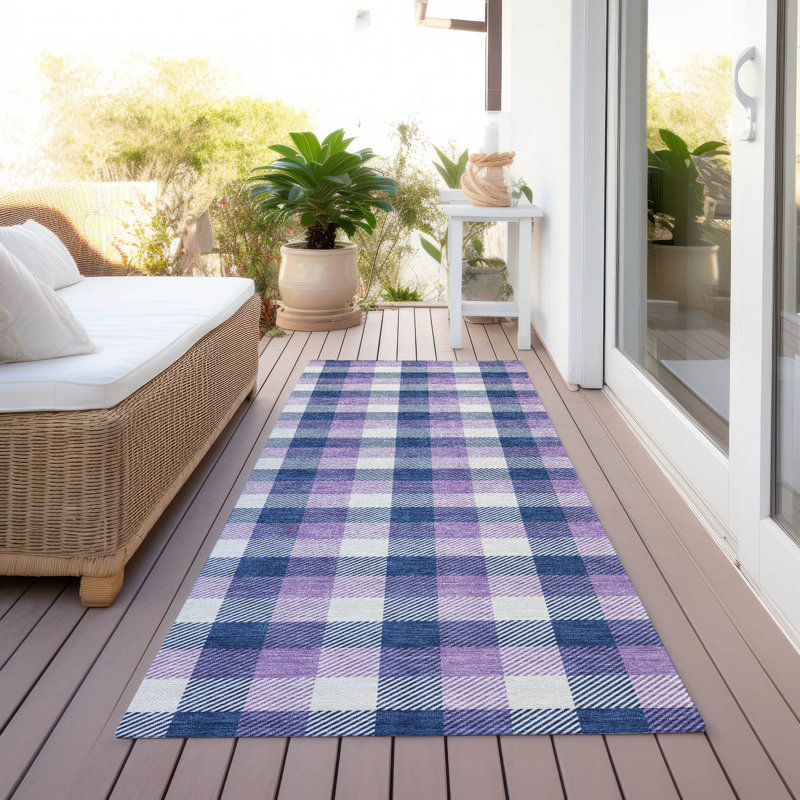 Tapis d'intérieur / extérieur bleu marine Nahlia , 2'3" x 7'6"