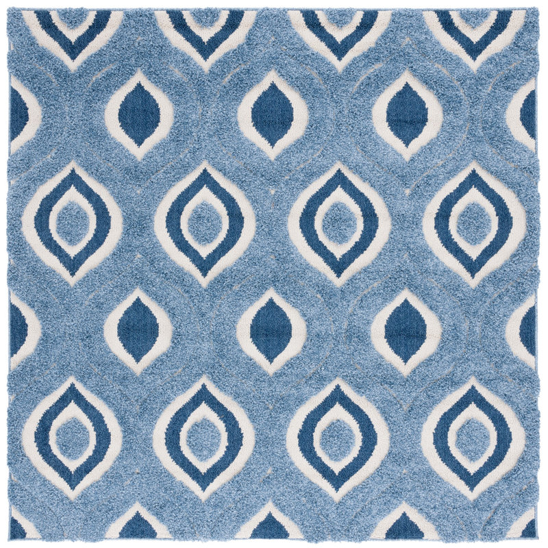 Florida Shag Performance Geometric Rug, Square 6'7"