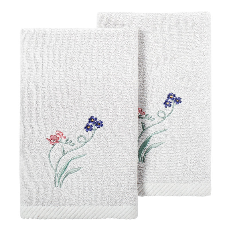 Turkish Cotton Fingertip Towel, Silver, Fingertip Towel-2Pack