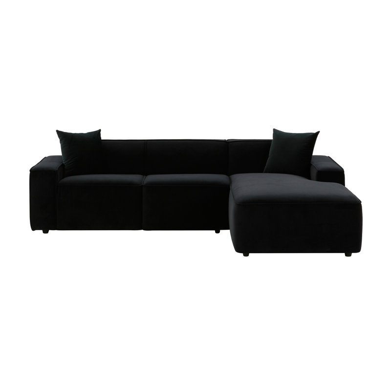 Olafur Sectional, Right Hand Facing, Black Linen