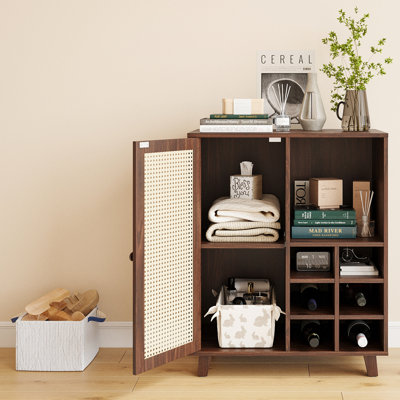 Rattan Accent Cabinet With Adjustable Shelves