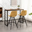 Of 2 Yellow Fabric Kitchen Counter Height Stools, With Cozy Upholstery And Stable Metal Legs