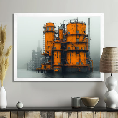 Impression d'art mural jaune et gris Urban Oasis Factories I - Factories