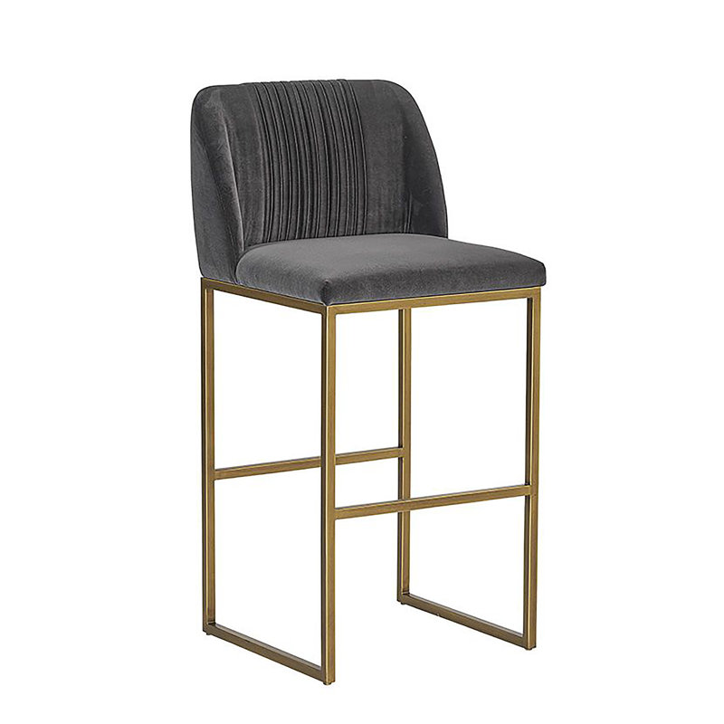Tabouret de bar Nevin - gris ombre, Tabouret de bar (siège d'une hauteur de 30 po), Tissu natté performance gris foncé