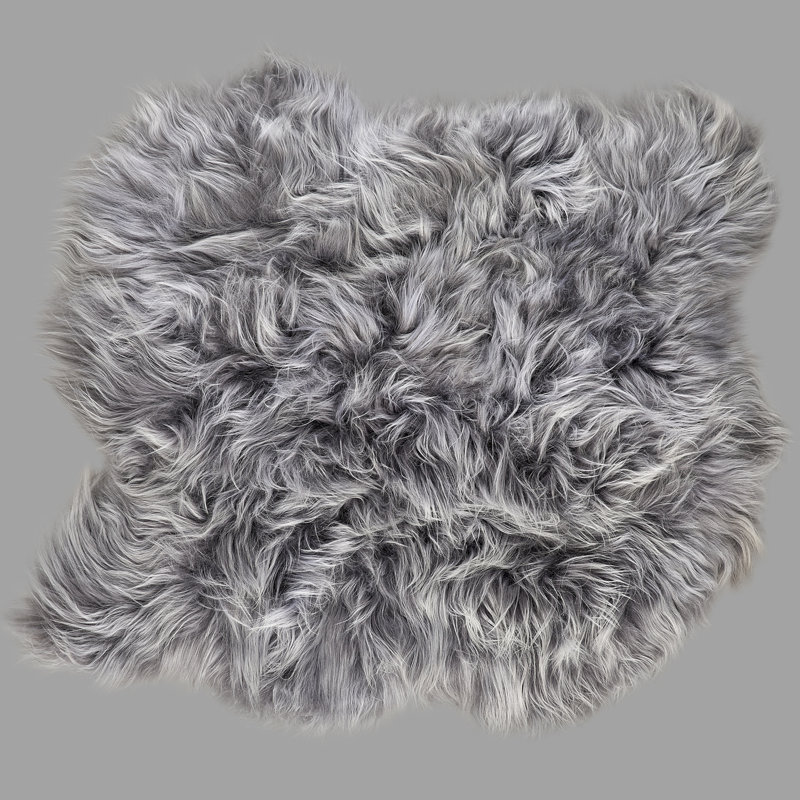 Solid Colour Sheepskin Area Rug, Novelty 100 x 90cm