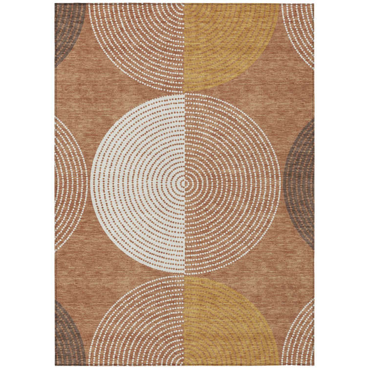 Machine Washable Indoor/Outdoor Hovey ACN2281 Geometric Rug