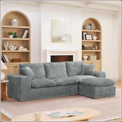 Canapé modulaire moderne 107 po avec méridienne réversible de 107 po Boucle