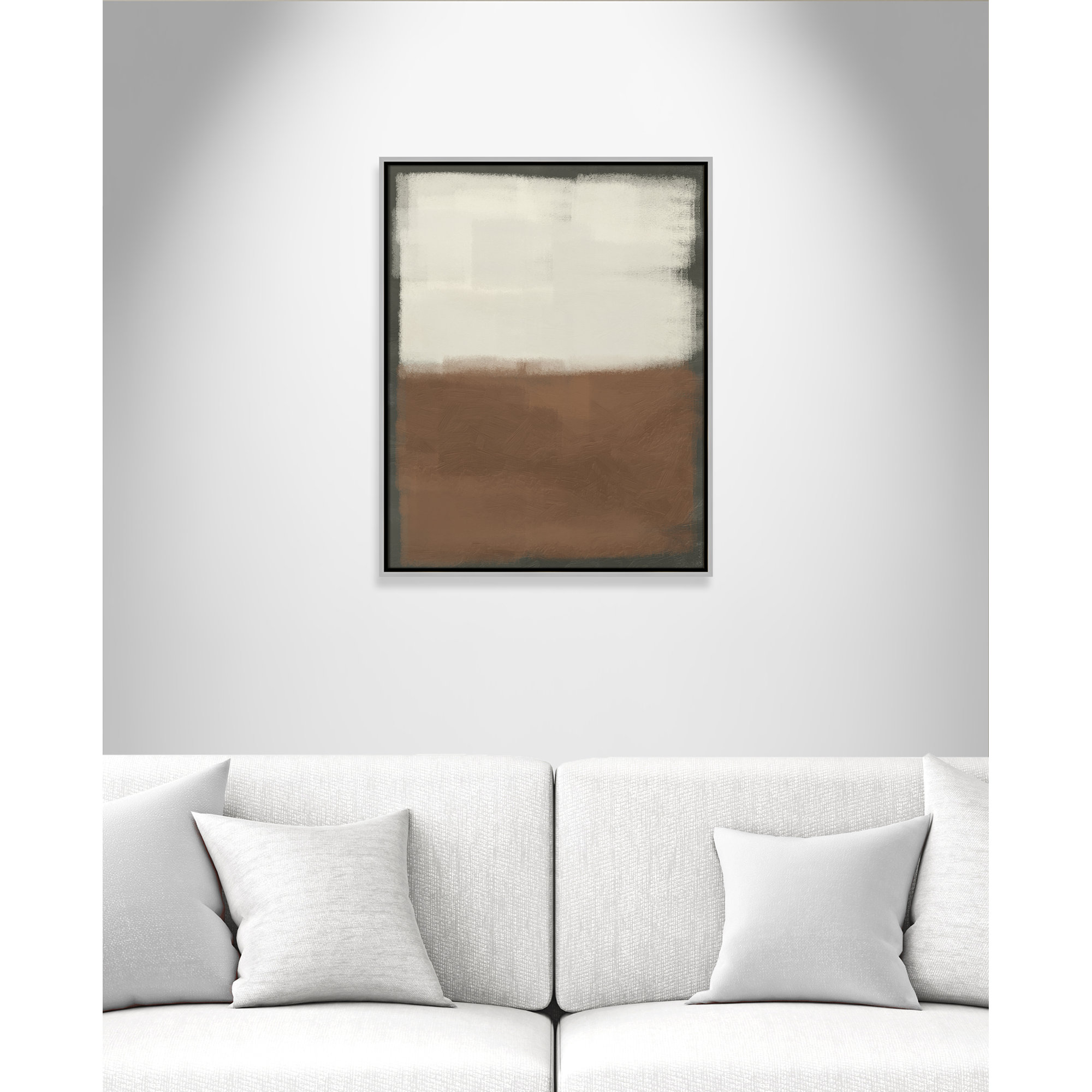 Alabaster Burst 2 - Floater Frame Print on Canvas, Silver , 29.5" H x 23.5" W x 2" D