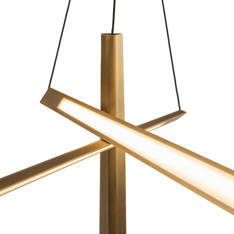 Lex 3 - Light LED Chandelier, Brass