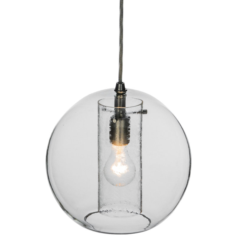 Luminaire sphère suspendu 1 lumières simple, H 75,5 po x l 12 po x P 12 po