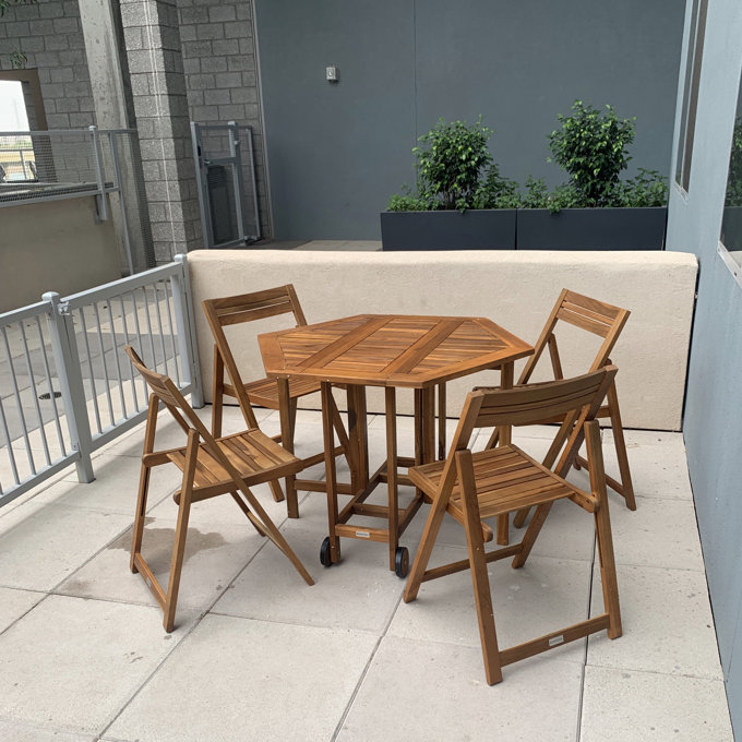 Lagarde Hexagon 4-Person 40.9'' Long Dining Set - Natural
