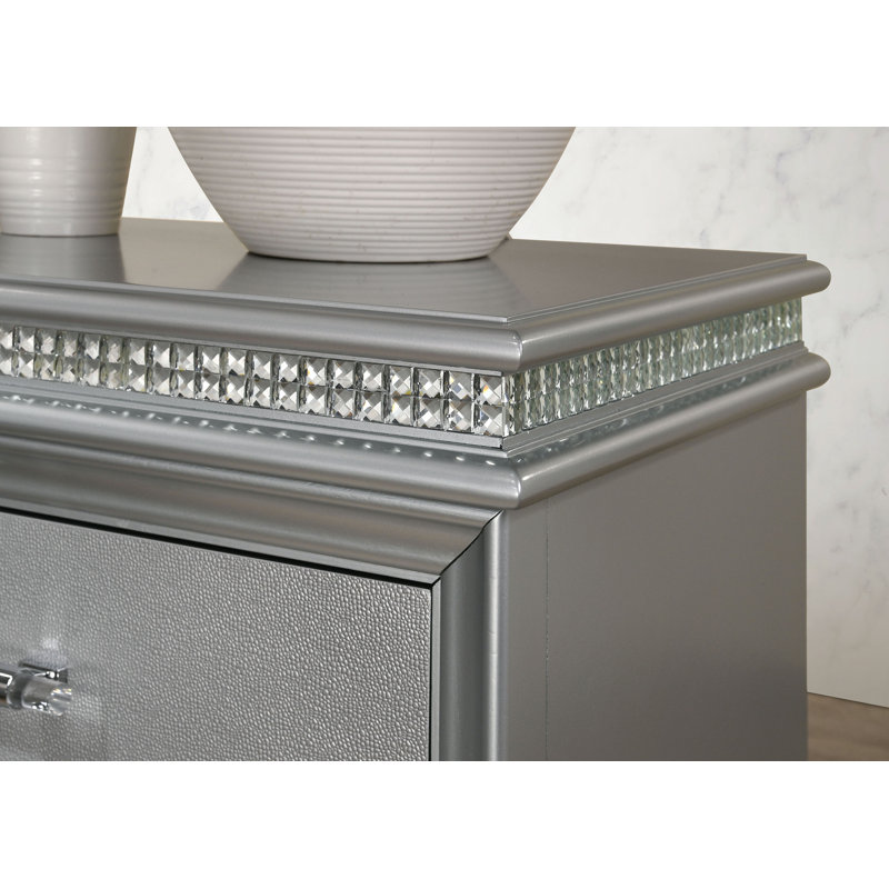Belliveau 37.5 " W 5 - Drawer Dresser, Silver