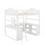 Lit mezzanine double en bois avec bureau