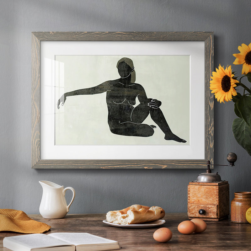 Folded figure III, impression encadrée sur papier, Gris, H 14 po x l 20 po x P 1,5 po