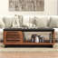 Table basse, aucun assemblage requis, finition bourbon