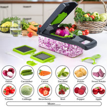  Fullstar Veggie Chopper - 9-in-1 Vegetable Chopper with Large  1.5L Catch Tray, Chopper Vegetable Cutter - Food Chopper, Onion Chopper,  Kitchen Gadgets with Anti-Slip Bumper and Self Cleaning Feature: Home 