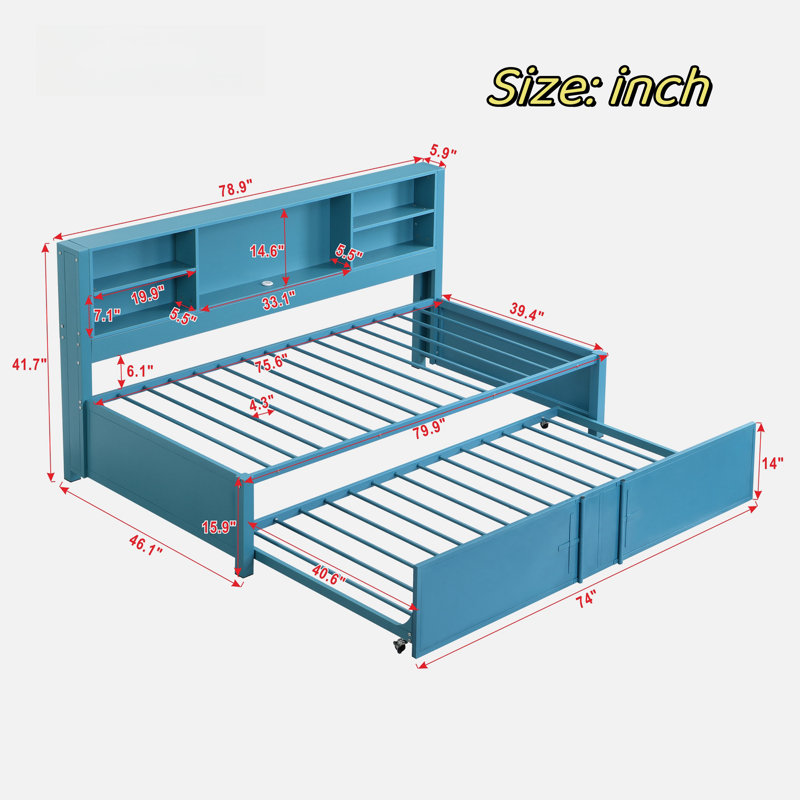 Mellar Metal Daybed, Blue