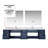 Navy Blue Double Bath Vanity 84 in. W x 22 in. D, Carrara Marble Top, Faucet Set, and 36 in. LED Mirrors