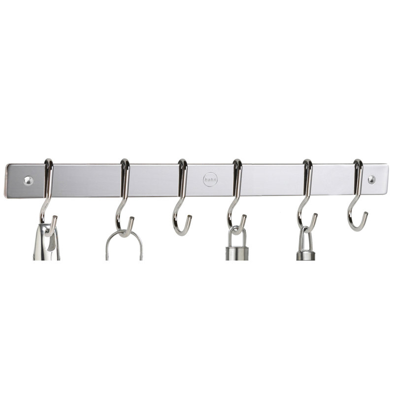 Metal Straight Wall Mounted Pot Rack, Chrome