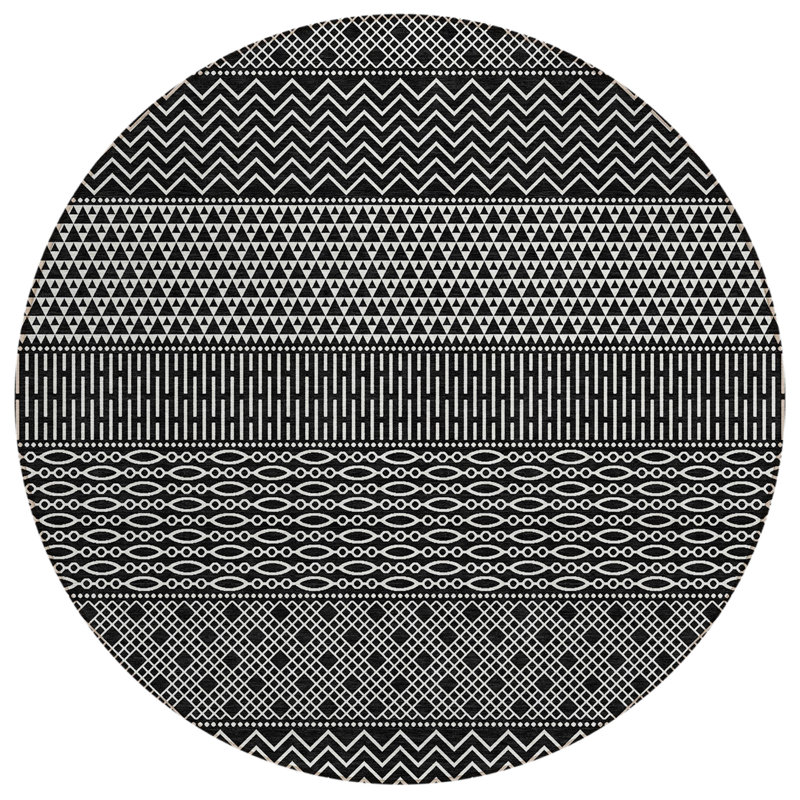 Tisdell Area Rug with Non-Slip Backing, Round 8'
