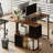 Industrial L-Shaped Desk with Storage Shelves,48 Inch Corner Computer Gaming Desk PC Laptop Study Table Workstation Wtiting Desk with Bookshelf for Home Office Small Space,Brown