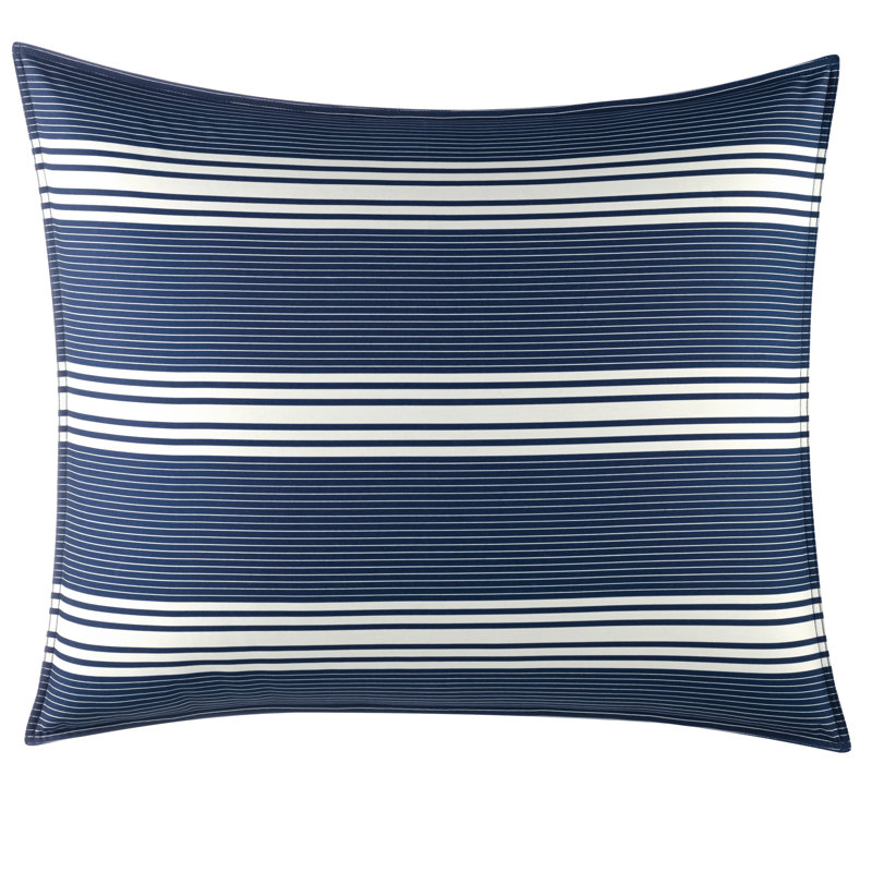 Navy Cotton Full/Queen Patriotic Stripe Sham Set