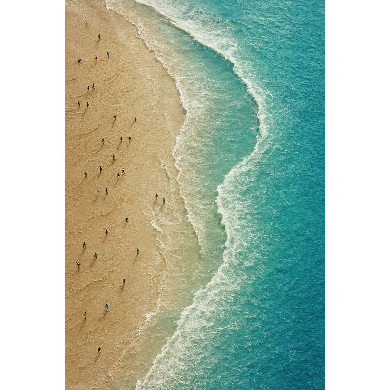 Shoreline Stroll - plage aérienne, art mural sur toile