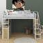 Lit mezzanine double en métal avec garde-robe de rangement-2002319326