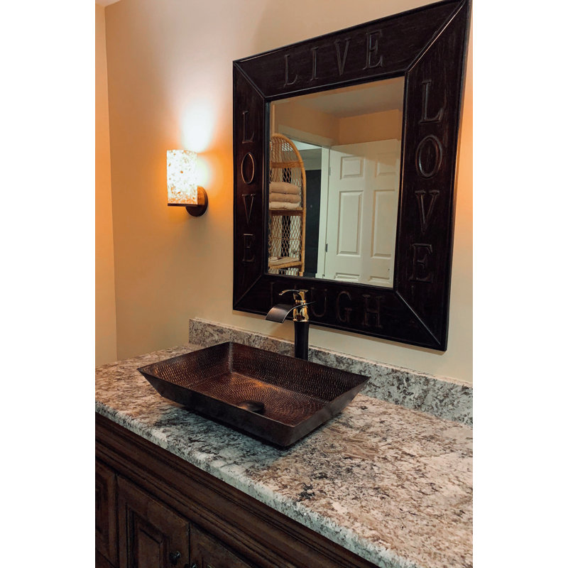 20" Rectangular Vessel Hand Hammered Copper Sink