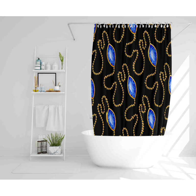Navarro Polyester Shower Curtain Set, 168cm H x 168cm W