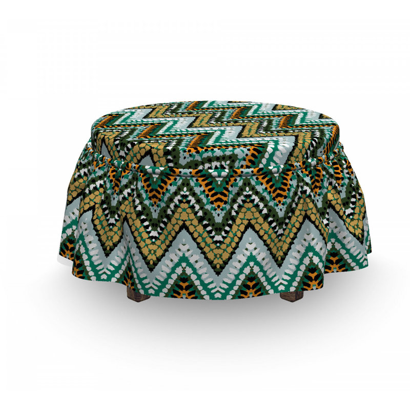 Housse pour repose-pieds boho zigzag lines