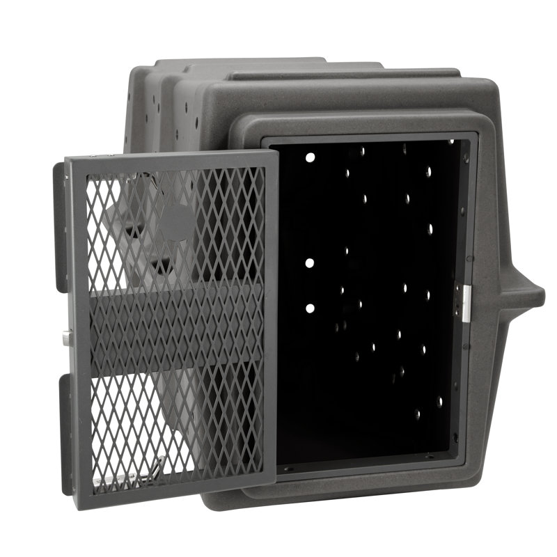 Dark Granite Military-Grade Small Dog Kennel with Stainless Steel Door