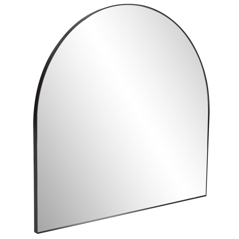 Annastaziah Stainless Steel Arch Mirror, Brushed Black