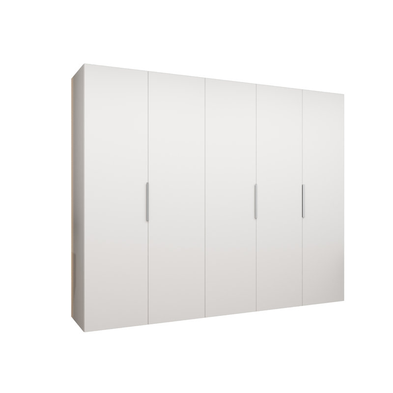 Manufactured Wood Wardrobe, white matt + handles: cashmere
