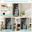 Armoire de cuisine autoportante avec 4 portes, 3 tiroirs, 6 tablettes et 6 supports à vin pour un rangement organisé et une conception élégante-131655807