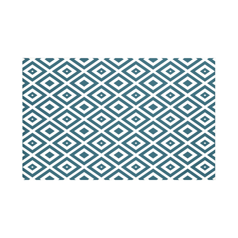 Jeté polaire Diamond Mayhem, L 60 po x l 50 po, Mer profonde (bleu sarcelle / blanc cassé)