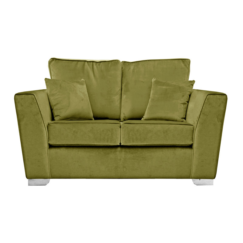 Quade 2 Seater Velvet Sofa, Olive