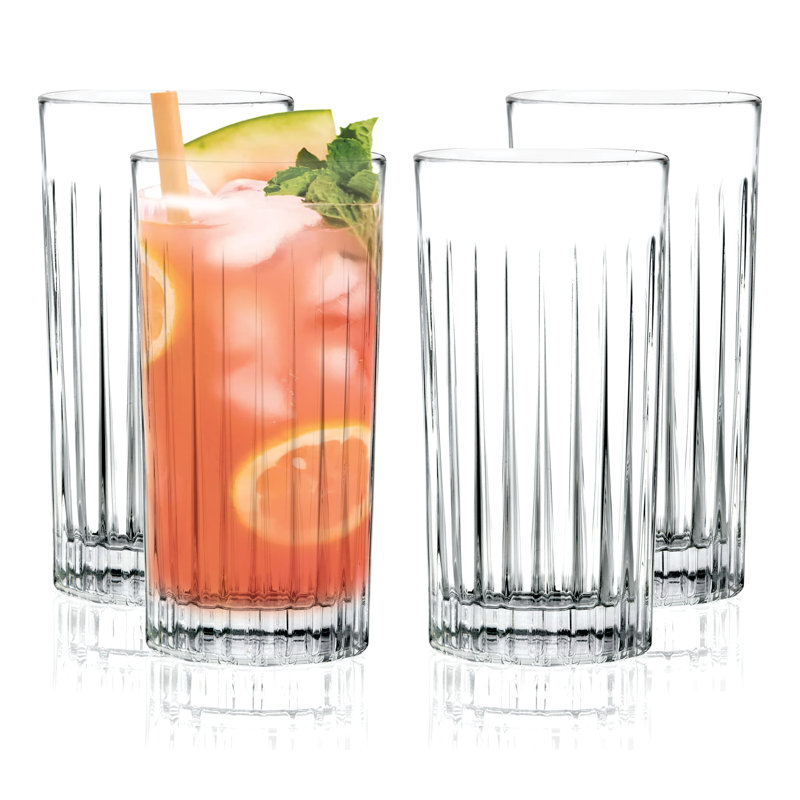 Barski Highball Glass - ensemble de 4 - Hiball Gobelets - gobelet en cristal de verre - 15 oz, fabriqué en Europe