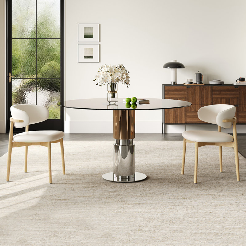35-Inch Round Glass Dining Table