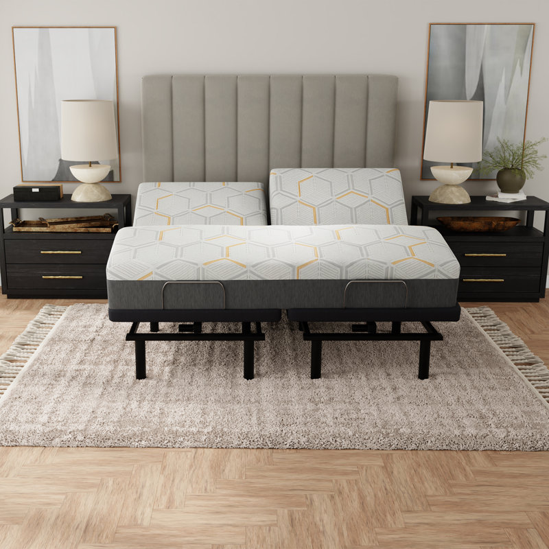 Blissful Nights Medium Copper Infused Memory Foam Mattress, 12", King Split